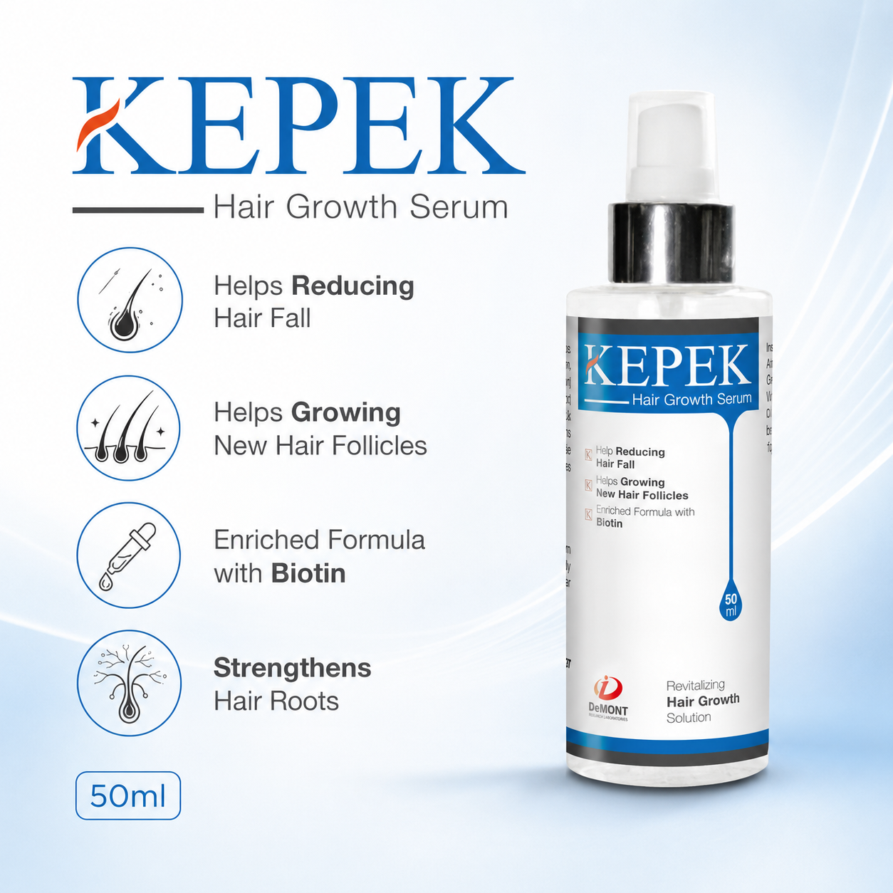 KEPEK Hair Growth Serum | Turkish Formula for Hair Loss & Thinning | DeMont
