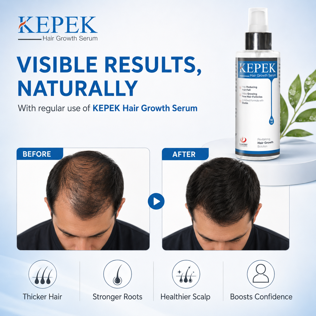 KEPEK Hair Growth Serum | Turkish Formula for Hair Loss & Thinning | DeMont